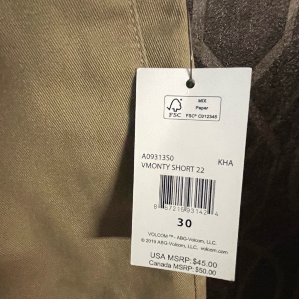 Volcom Beige Shorts - Picture 2 of 3